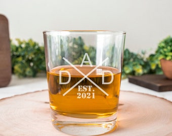 Personalized Whiskey Glass | Gift for Dad | Father&#39;s Day Gift from Daughter | Gift from Son | Established Date Bourbon glass | Fathers Day