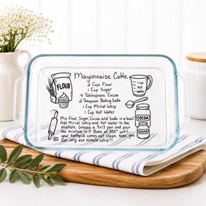 Handwritten Recipe Pyrex Casserole Dish – Custom Laser Engraved Family Heirloom Bakeware2025 Christmas Gift