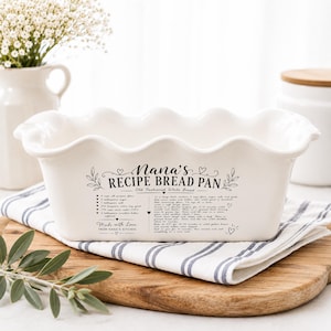 Nana Recipe Bread Pan, White Bread Recipe Dish, Personalized Baking Gift
