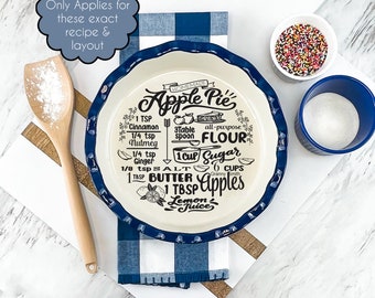 Engraved Pie Pan, Custom Pie Plate, Personalized Pie, Handwritten Recipe, Pie Dish, Pie Pan, Pie Plate, Personalized Plate, Personalized