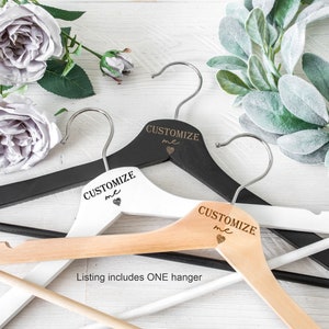 Personalized Bridesmaid Hangers | Bride Hanger for Wedding Dress | Custom Bridal Hanger | Hangers for Bridesmaids | Hangers for Wedding
