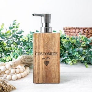 Custom Name | Wooden Hand Soap & Hand Lotion Dispensers | Personalized Dispensers | Soap Set | Hand Cream Soap | Laser Engraved