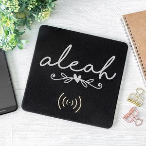 Personalized Leatherette Phone Charging Mat | Cell Phone Charger | Cell Phones | Leather | Leatherette | Charging Pad | Accessories