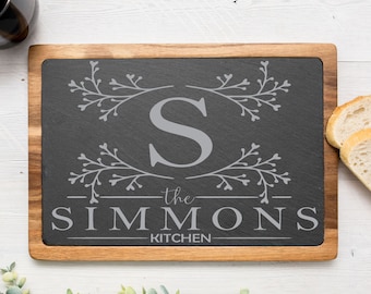 Personalized Cheese Board | Custom Serving Platter | Slate Platter | Engraved Cheese Board | Wedding Gift | Housewarming Gift | Christmas |