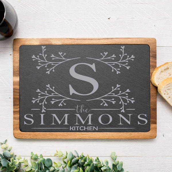 Personalized Cheese Board | Custom Serving Platter | Slate Platter | Engraved Cheese Board | Wedding Gift | Housewarming Gift | Christmas |