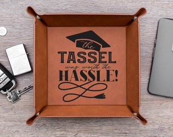 High School Graduation Gift | Personalized Snap Tray | Leather Valet Tray Personalized |  Grad gifts | Graduation for him | Guys | Men
