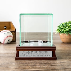 Personalized Baseball Display Case | Baseball Game Ball Display Case  | T-Ball Display Case | Sponsor Appreciation Gift | Fathers Day