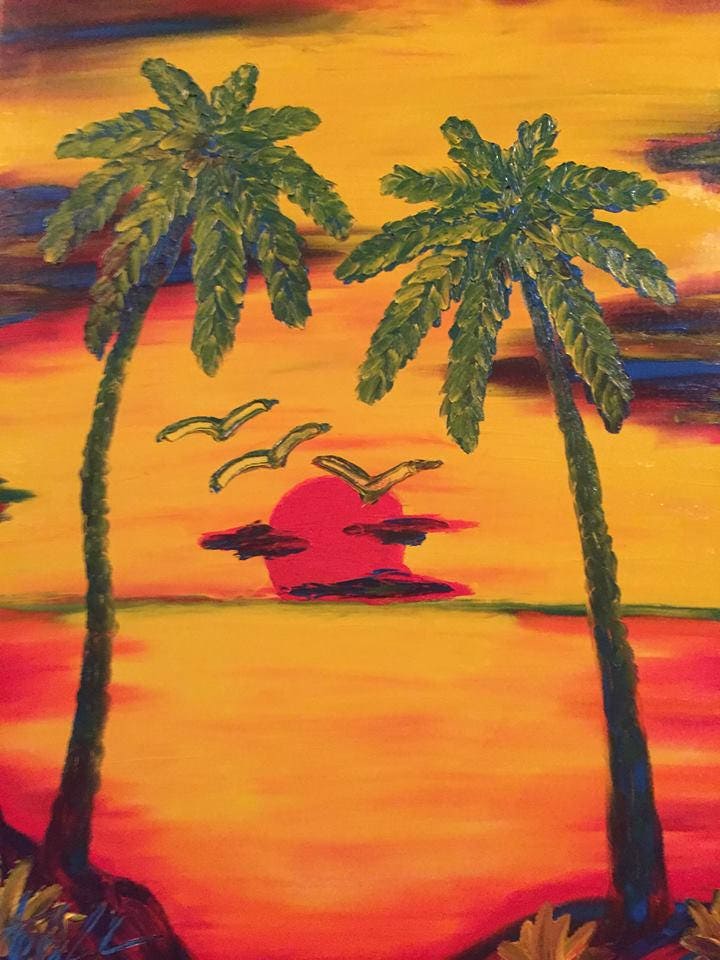Sunset Tree Finger Painted Painting Kids T-Shirt by Matt Kinnaman - Pixels