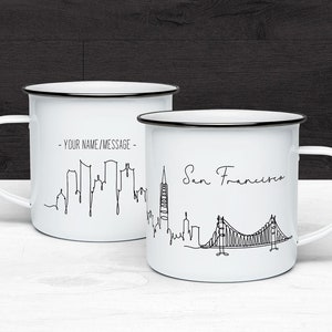 San Francisco Skyline Camp Mug, SF Gift, Campfire Mug, Ceramic Mug, San Francisco Gift, Souvenir Mug