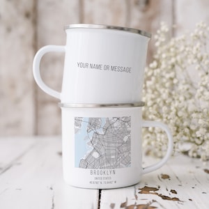 City Map Mug, Street Map Print, Your City, Your Town, Campfire Mug, Ceramic Mug, Enamel Mug, Personalized Mug