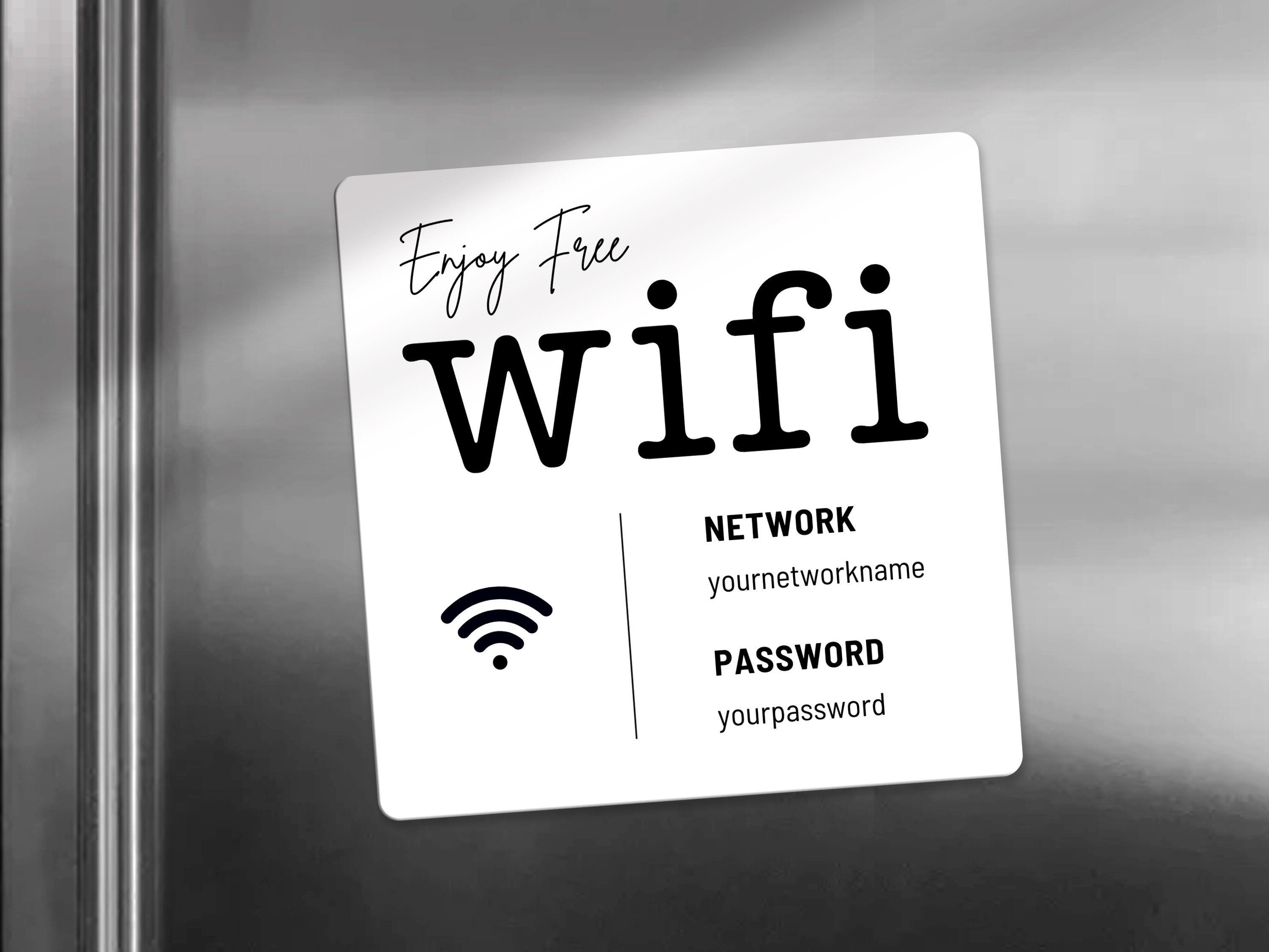 Modern Wifi Airbnb Magnet Custom Wifi Password Sign -