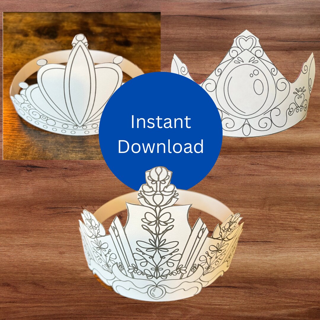 Pretty Princess Crown Set Instant Download Printable Costume Activity ...