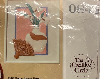 Vintage The Creative Circle Kit, Calla Lillies, Kit 0844, Vintage Counted Cross Stitch, Mary E.M. Kordich, New in Package