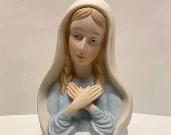 Vintage Virgin Mary Music Box, “Ave Maria”, Vintage San Francisco Music Box Company, Porcelain Virgin Mary, 5256, Madonna Music Box