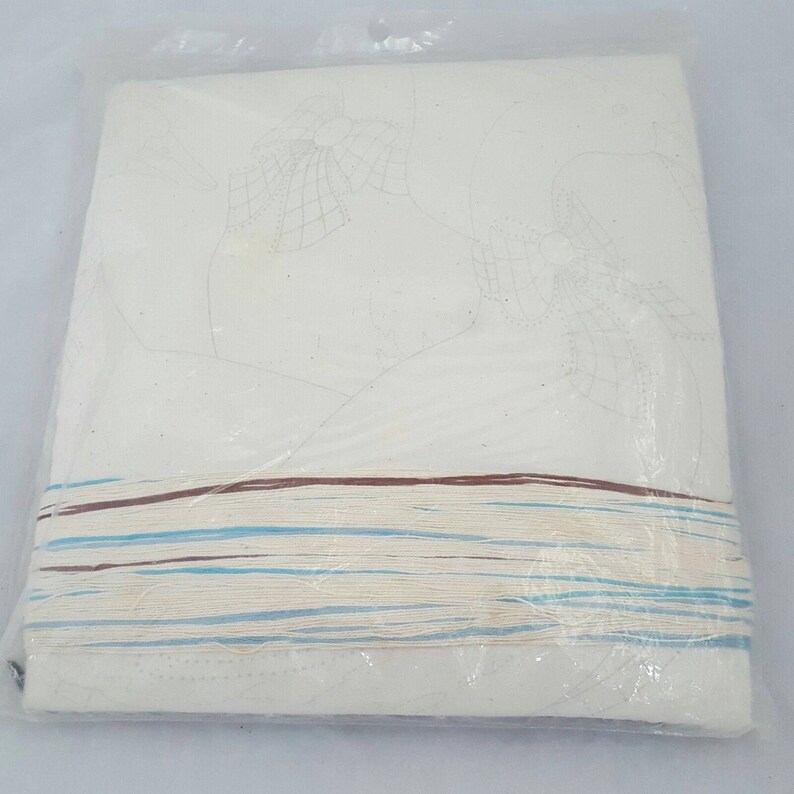 Vintage Embroidery Kit, with Image of A Gaggle of Geese, This is an unopened, Vintage 1983 Prism Designs, Inc Embroidery Kit #CR61, Colors:  White w/blue accents