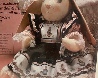 DIY KIT Vintage Daisy Kingdom, Veronica Louise Sewing CutOut Doll and Clothes, Style 9805, Doll Clothing, Bunny Rabbit, Sewing Patterns, NIP