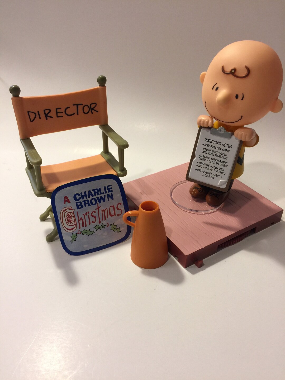 Vintage Charlie Brown Christmas, Posable Figure With Director's Chair
