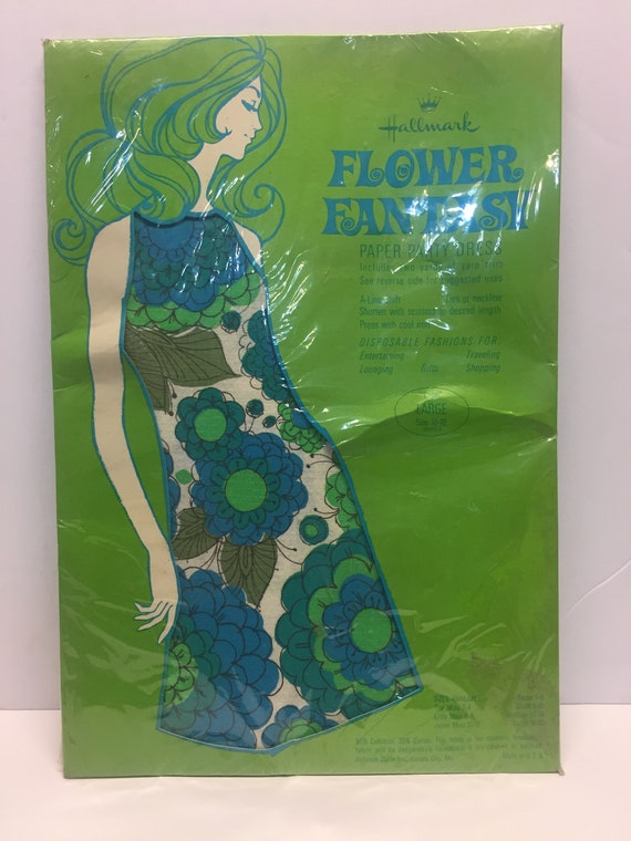 Vintage 1960s Hallmark Paper Party Dress, Flower F