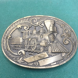Vintage Brass Steam Locomotive, 3.75&quot; Solid Brass Belt Buckle, Award Design Metals, Vintage Train Belt Buckles, Vintage Trains, Train Belts