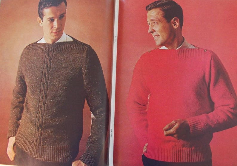 1960s The Bernat Book for All Men Knitting Pattern Retro Fashions Magazine Sporting Knitwear Book 88 Mens Knitting Magazine