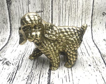 Vintage Solid Brass Poodle Figurine: Dog Lover Gift
