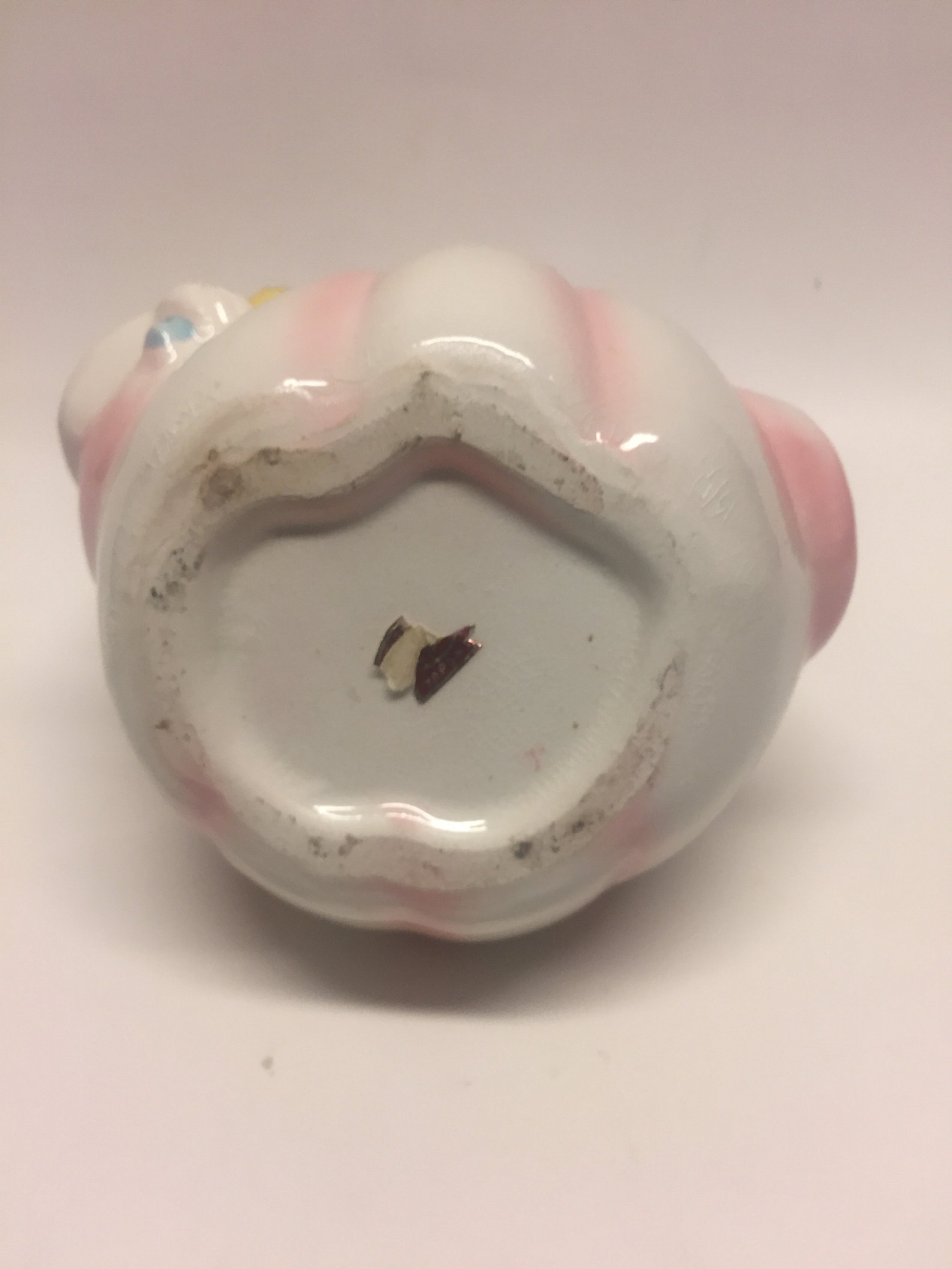 Vintage Ceramic Baby in Diaper Planter, Vintage Ceramic Planter