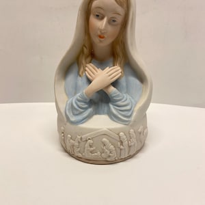 Vintage Virgin Mary Music Box, Ave Maria, Vintage San Francisco Music Box Company, Porcelain Virgin Mary, Madonna Music Box Mother's Day image 8