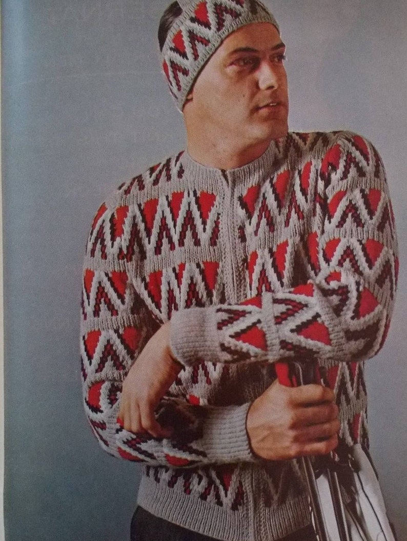 1960s The Bernat Book for All Men Knitting Pattern Retro Fashions Magazine Sporting Knitwear Book 88 Mens Knitting Magazine