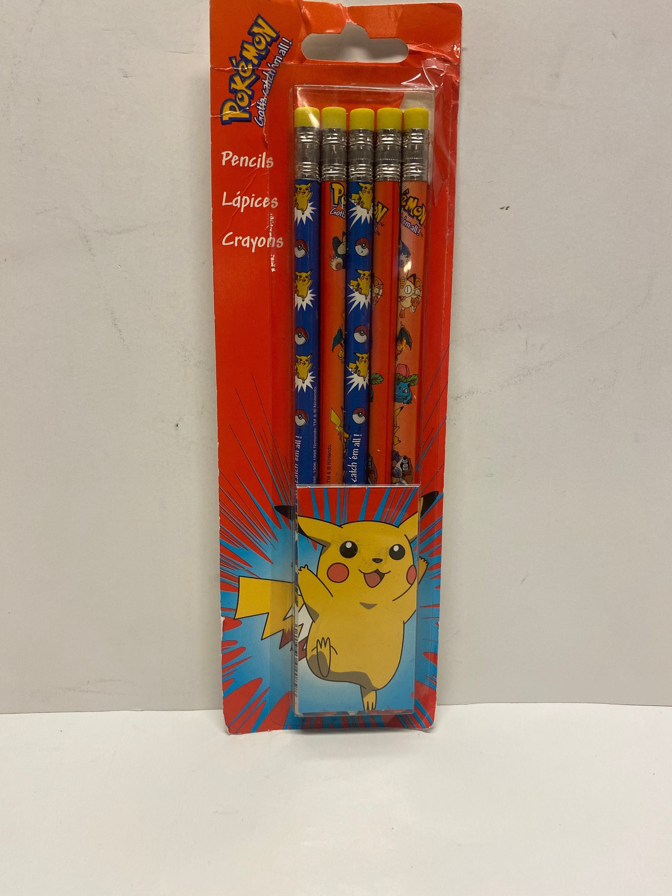 Vtg Pokemon Pencils 1999 Nintendo 4087 MewTwo Pikachu Charizard. NEW.  RARE!!!