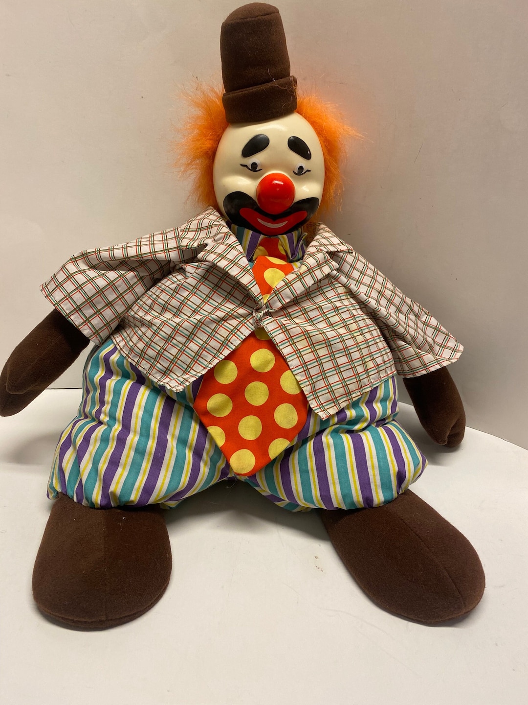 Vintage Clown, Plush Creations, Big Tie Clown, Clown Doll Plush