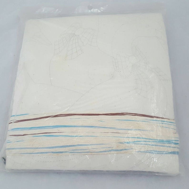 Vintage Embroidery Kit, with Image of A Gaggle of Geese, This is an unopened, Vintage 1983 Prism Designs, Inc Embroidery Kit #CR61, Colors:  White w/blue accents