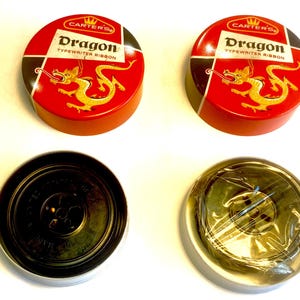 Vintage Carter's Dragon, Vintage Typewriter Ribbon, Collectible Tins, Office Accessories, Vintage Office Supplies, 1950s, NOS, Qty 2