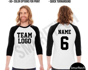 Custom Raglan Baseball Jersey, Personalized Team Shirt