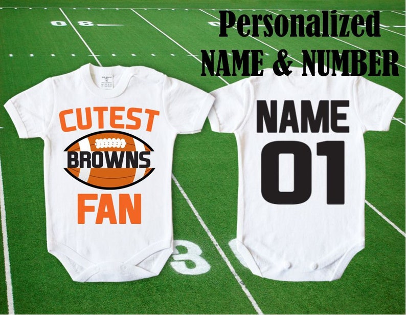 Browns Baby Cutest Browns Fan body customized personalized NAME NUMBER One Piece Bodysuit Funny Child boy Clothing Kid/'s Shower Toddler Top