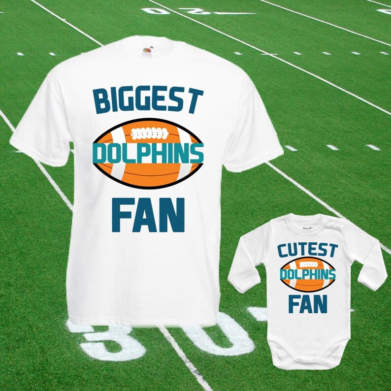 Dolphins baby DOUBLE Dolphins Fan shirt t-shirt customized bodysuit Funny Miami baby Child boy Clothing Kid/'s Top Football Shower Toddler