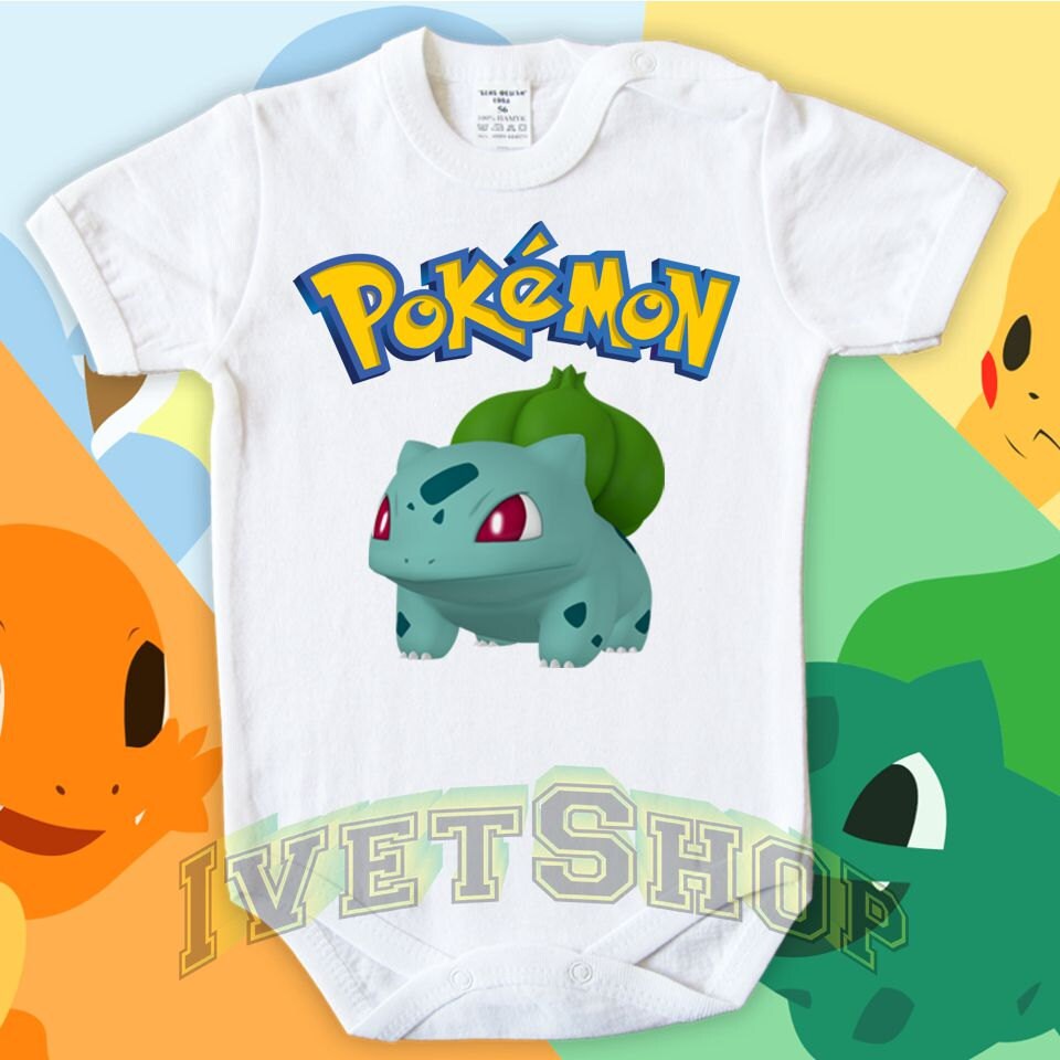 Pokemon Go Bulbasaur Pokemon Baby Body Vests Bodysuit Funny Etsy