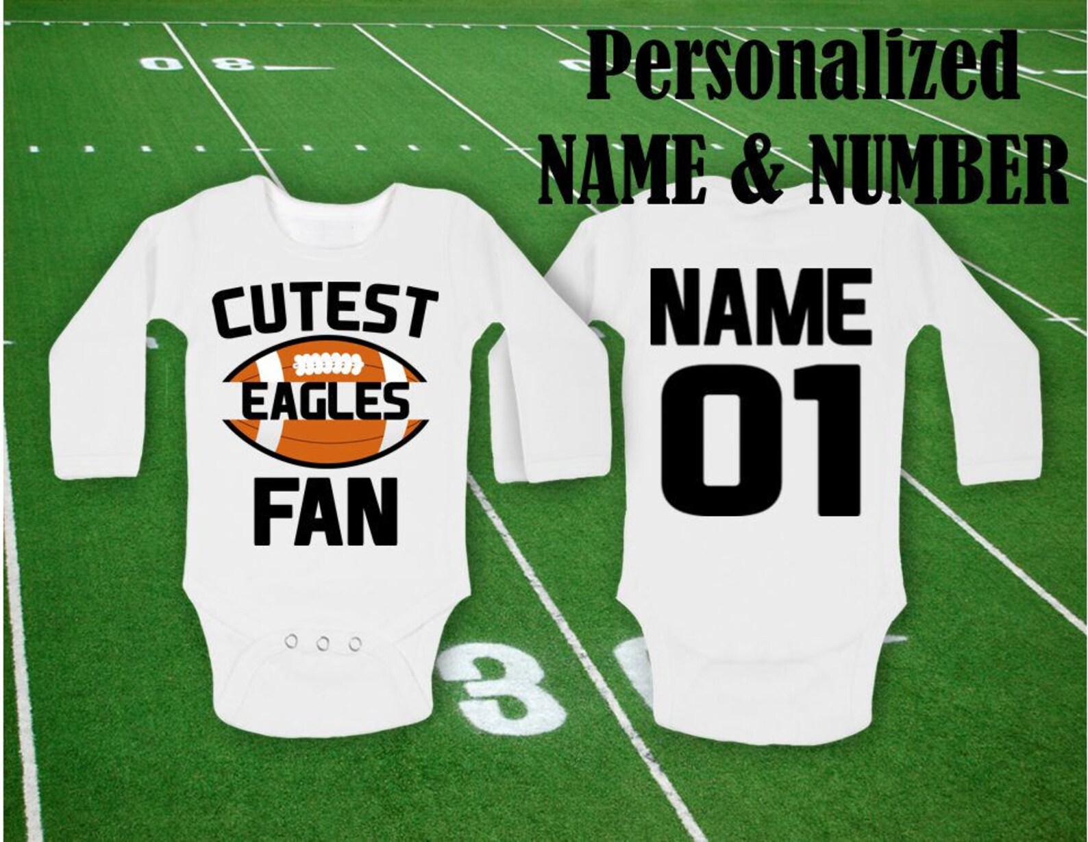 Baby Cutest Eagles Fan Body Customized Personalized NAME Etsy