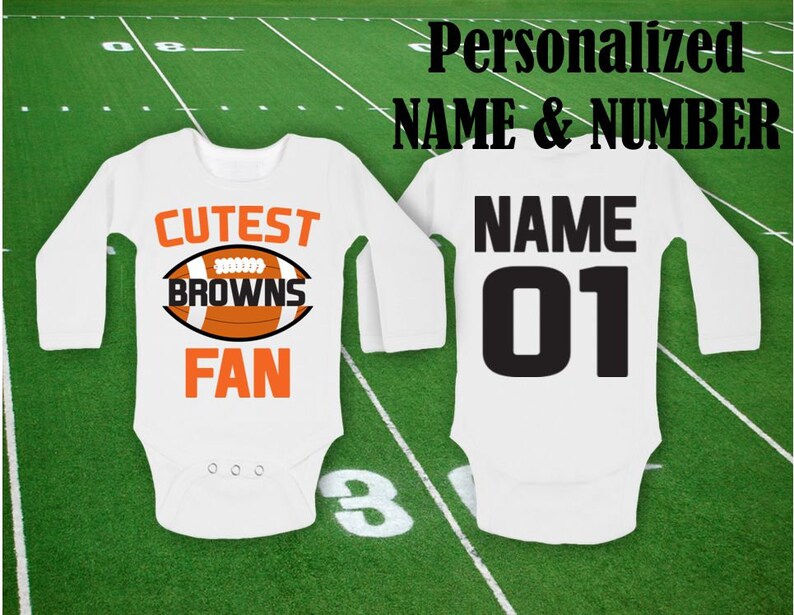 Browns Baby Cutest Browns Fan body customized personalized NAME NUMBER One Piece Bodysuit Funny Child boy Clothing Kid/'s Shower Toddler Top