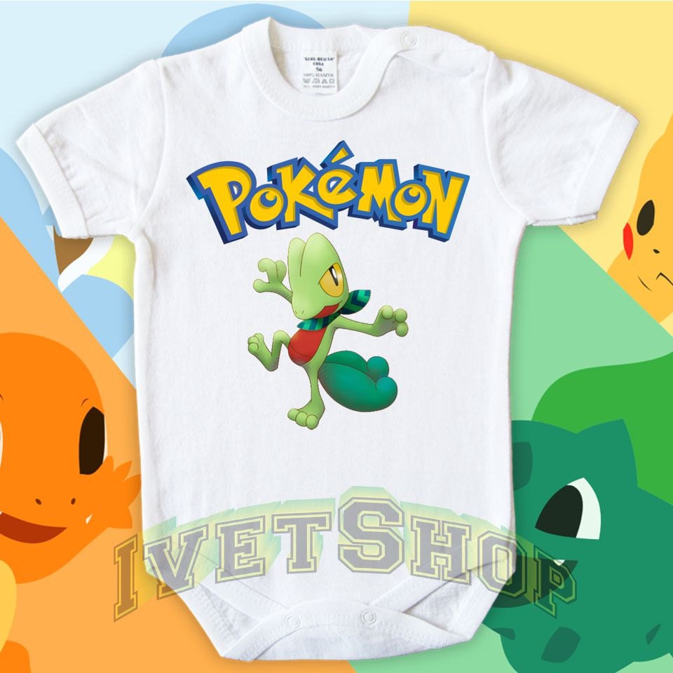 Treecko Pokemon Pokemon Go Baby Body Vests Bodysuit Funny Etsy