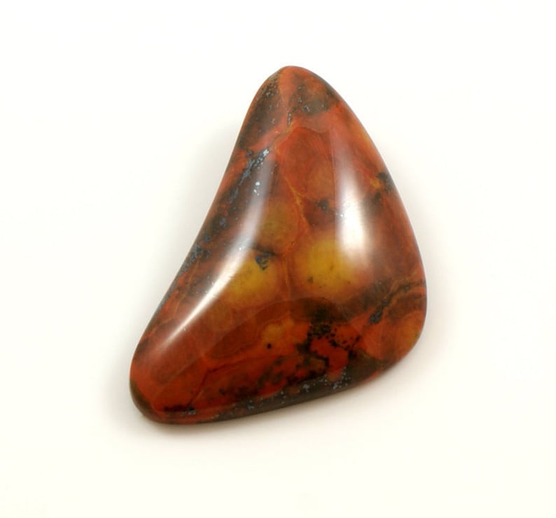 Silver Jasper Pendant Stone for Wire Wrapping Handmade Natural Jasper Gemstone Cabochon for Jewelry Making Tiger Tail Jasper Cabochon