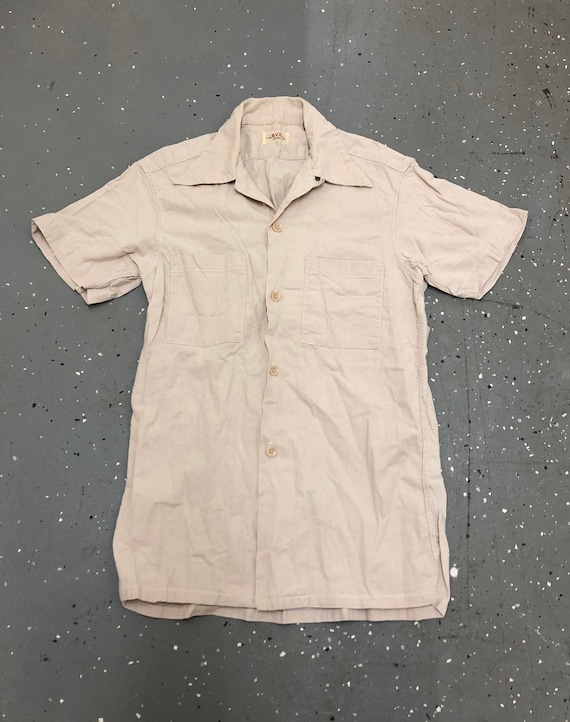 40s Loop Collar Khaki Shirt 1940s Collar loop Shor