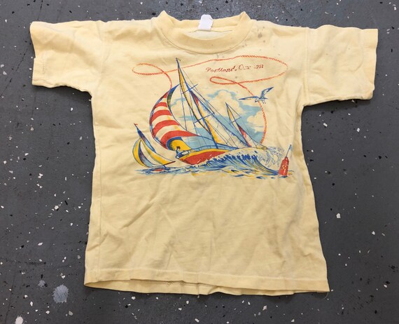 50s 60s Portland Oregon Souvenir Tee. 1950s 1960s