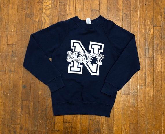 1980s Navy Sweatshirt Vintage 1980s Raglan Sleeve
