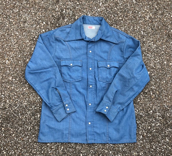 Vintage Levis Denim Shirt Jacket 70s Levis Western
