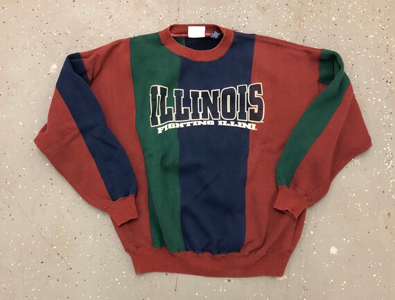 1990s Illinois Fighting Illini Color Block Sweatsh