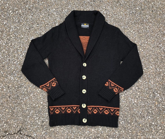 70s Shawl Collar Cardigan 1970s Vintage Shawl Coll