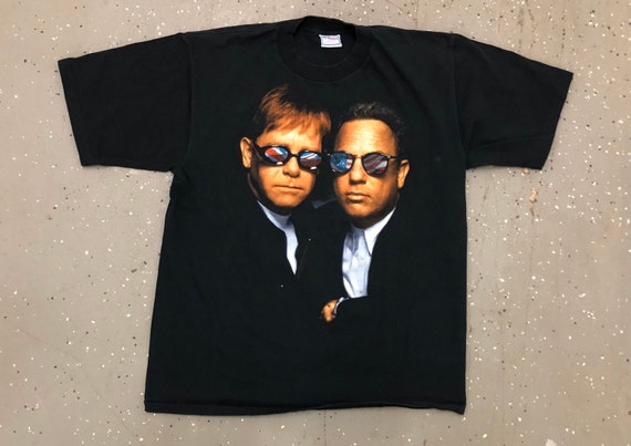 Elton John Billy Joel 90s Vintage Tee 1990s Elton