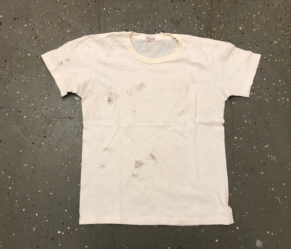 1950s Distressed T-shirt vintage 50s White Tee
