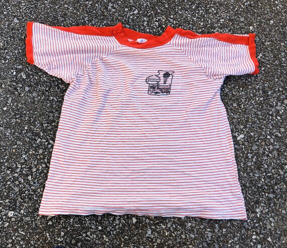 50s 60s Raglan Sleeve Striped T-shirt 1950s 1960s