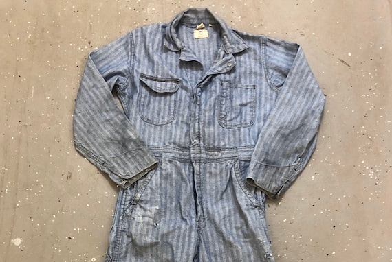 Gray Herringbone Coveralls 1960s Big Ben Overall D